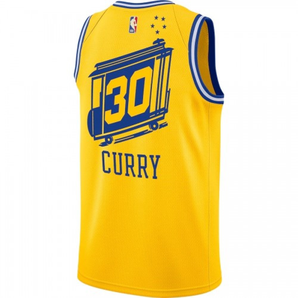 Men's Golden State Warriors Curry #30 Yellow Classics Finished Swingman Jersey -City Classic Edition-Pro Kit Vault | Brand New 26/27 Sports Jerseys